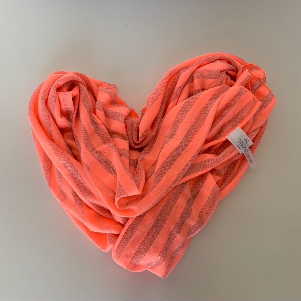 Coral glittery  light scarf